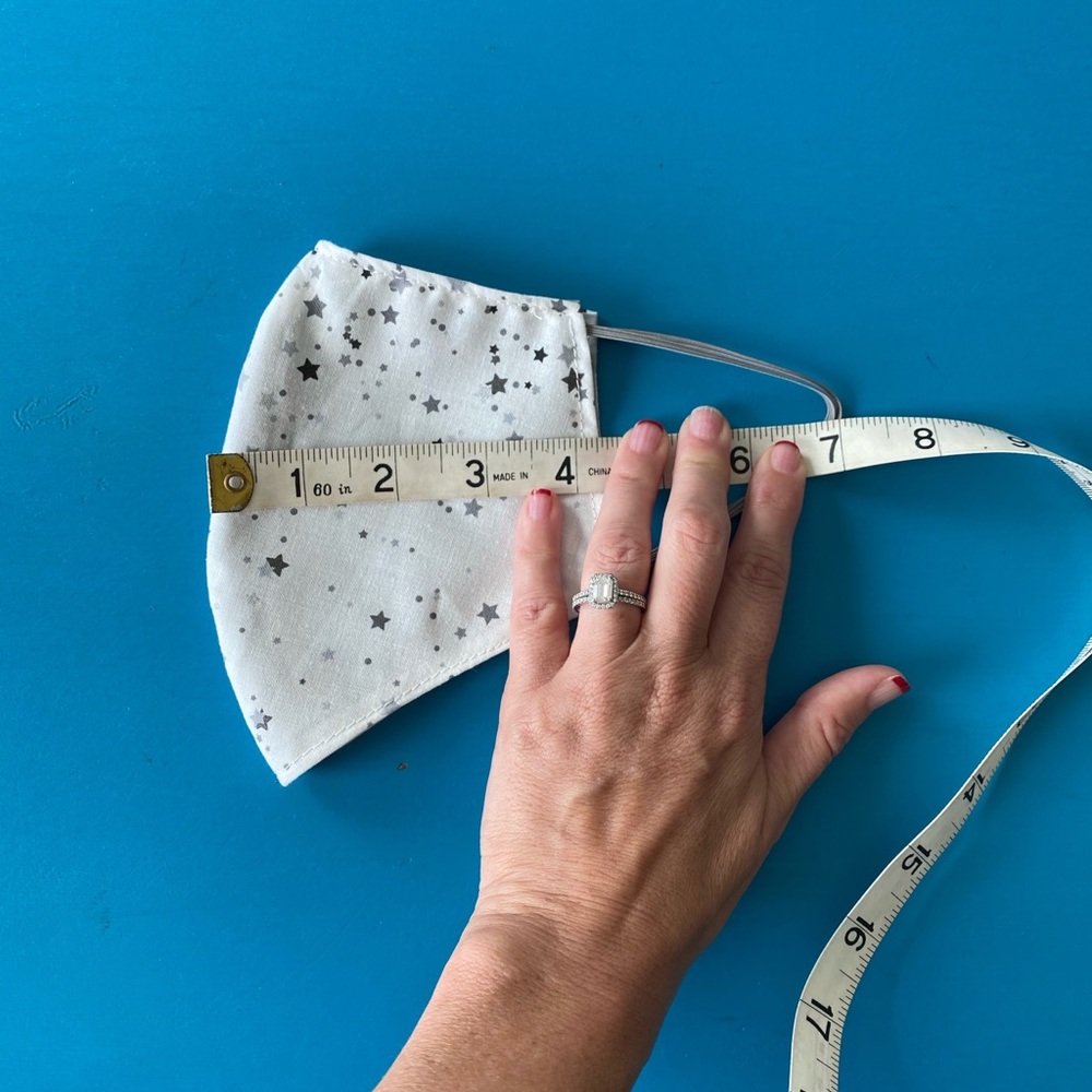SOLD: White with stars face mask (Last One) - Picture 8 of 10